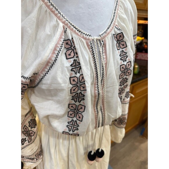 Love Shack Fancy Isla Boho Peasant Embroidered Dress Size M EUC - Picture 5 of 9